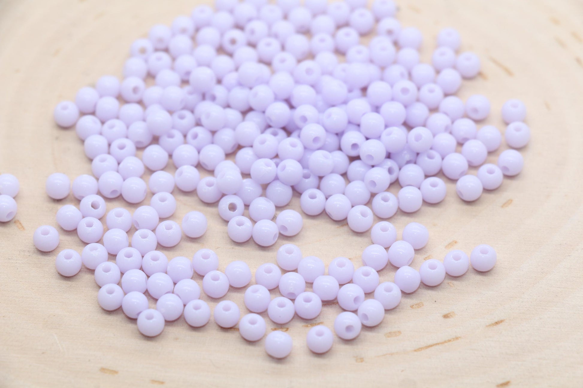 4mm Pastel Lilac Round Beads, Purple Gumball Beads, Round Spacer Beads, Bubblegum Beads, Beads for Bracelets #167