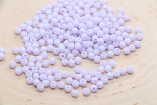 4mm Pastel Lilac Round Beads, Purple Gumball Beads, Round Spacer Beads, Bubblegum Beads, Beads for Bracelets #167