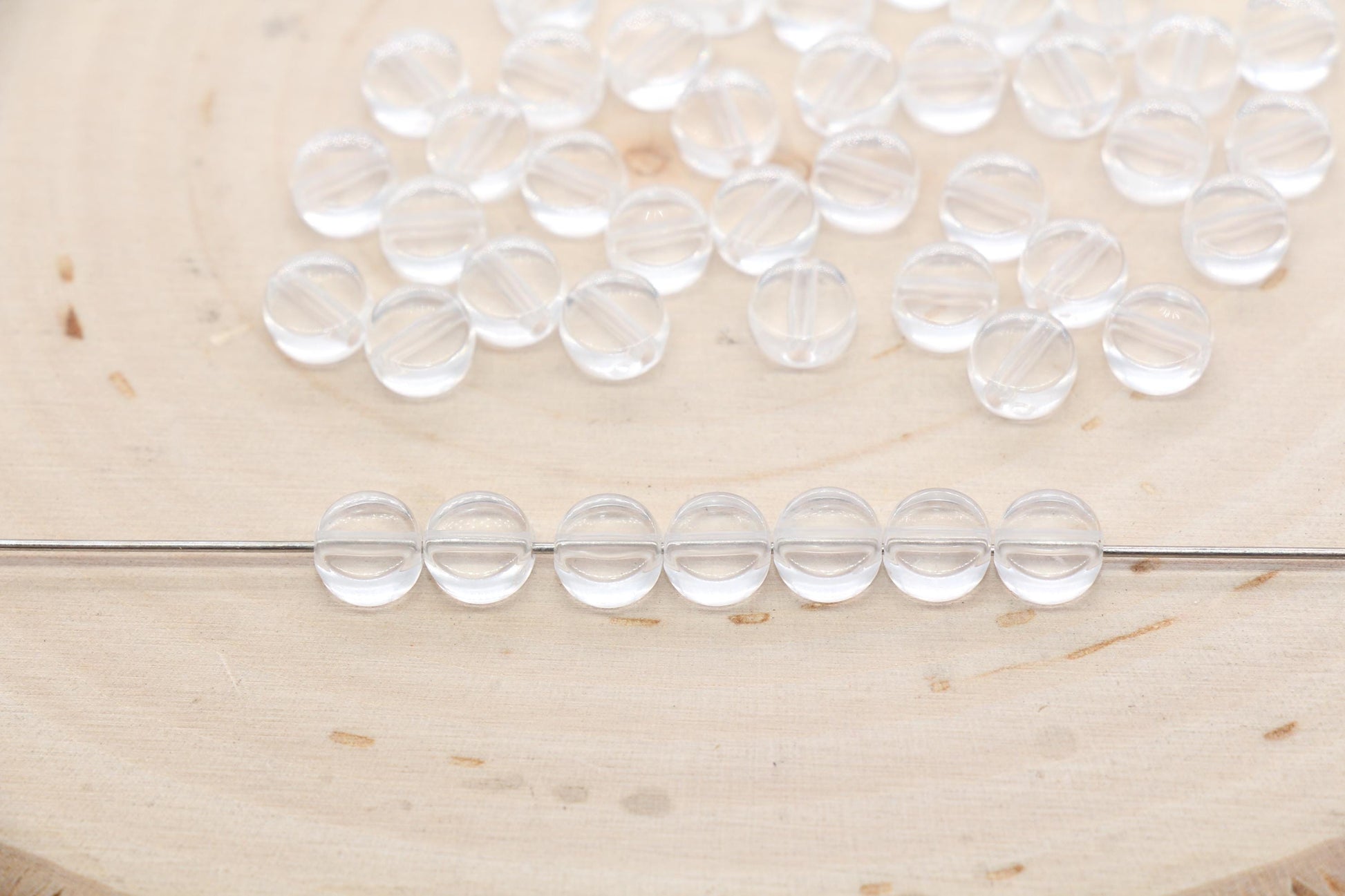 Transparent Round Spacer Beads, Acrylic Spacer Beads, Clear Round Blank Beads, Acrylic Blank Round Beads, Size 7mm #3276