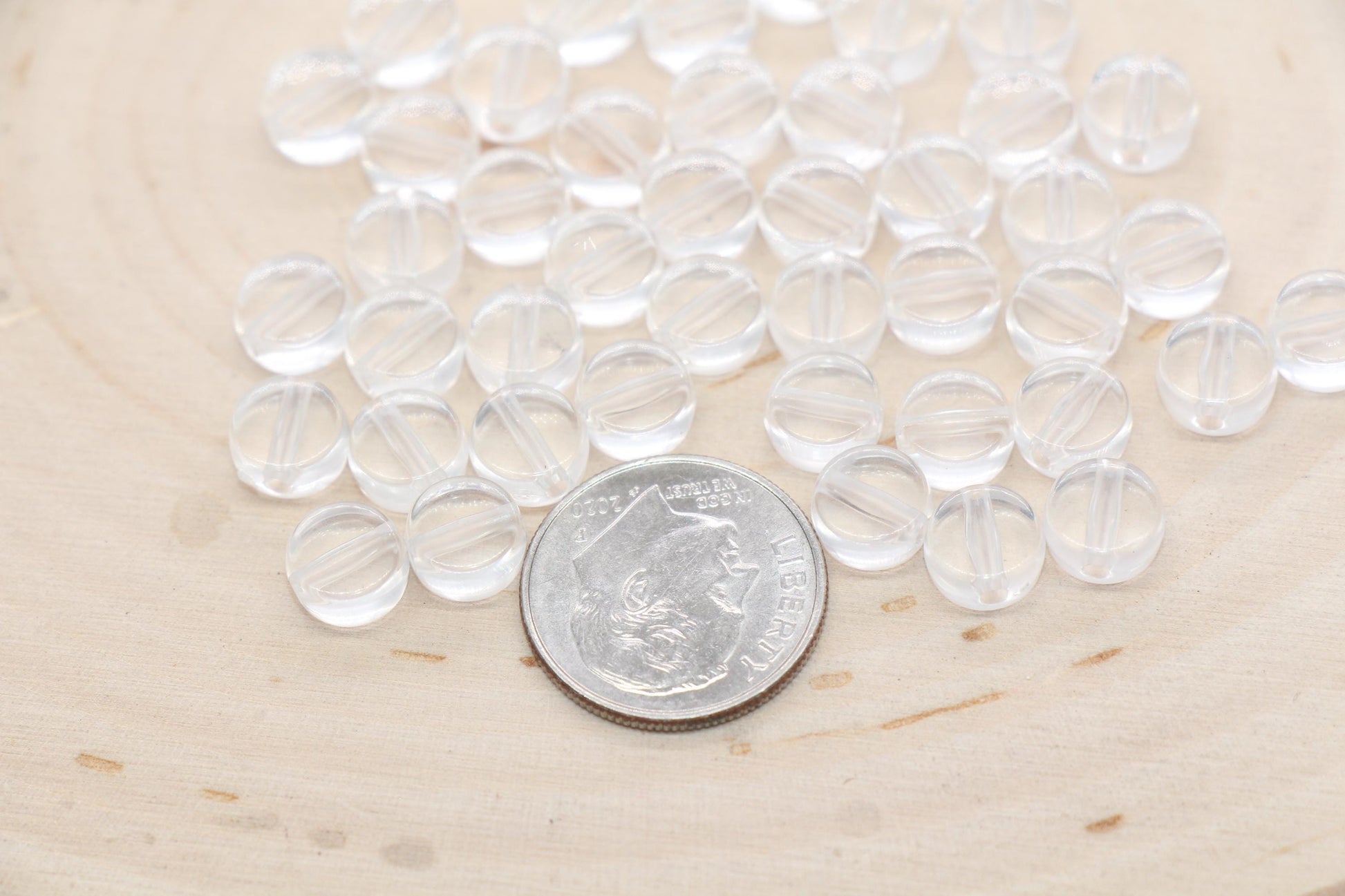 Transparent Round Spacer Beads, Acrylic Spacer Beads, Clear Round Blank Beads, Acrylic Blank Round Beads, Size 7mm #3276