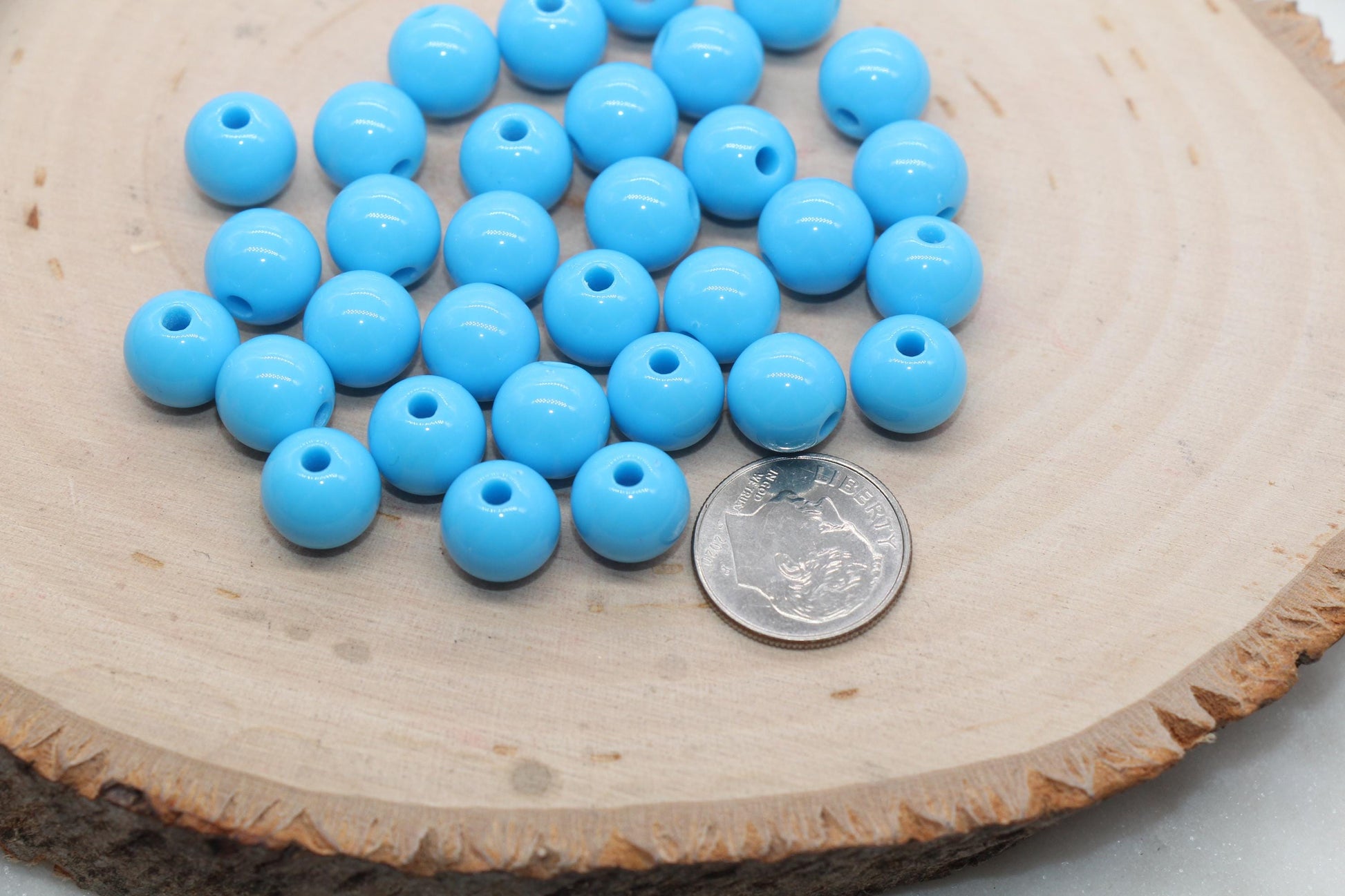 10mm Blue Beads, Acrylic Round Loose Beads, Bubblegum Beads, Chunky Beads, Beads for Bracelet #222