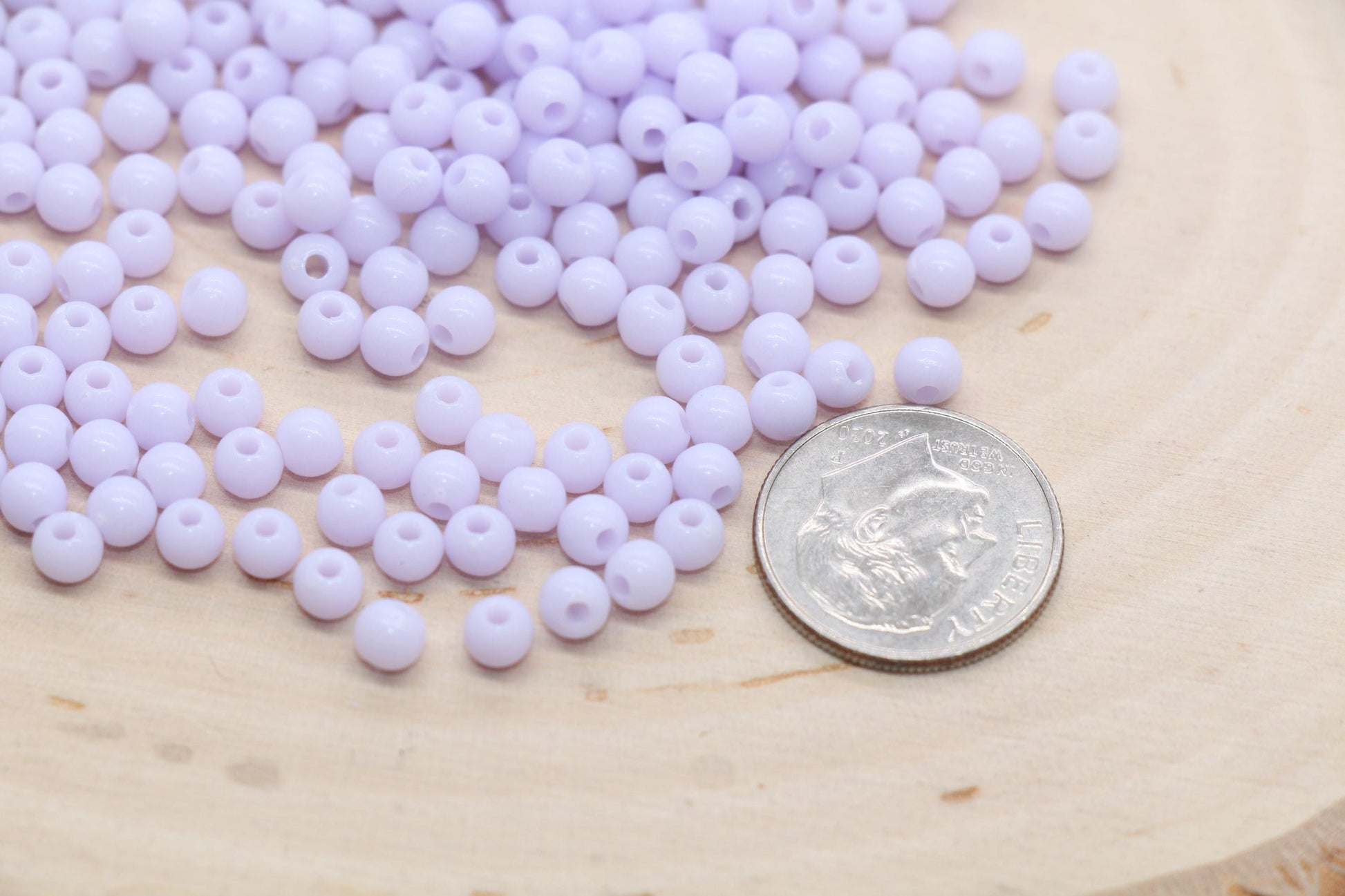 4mm Pastel Lilac Round Beads, Purple Gumball Beads, Round Spacer Beads, Bubblegum Beads, Beads for Bracelets #167