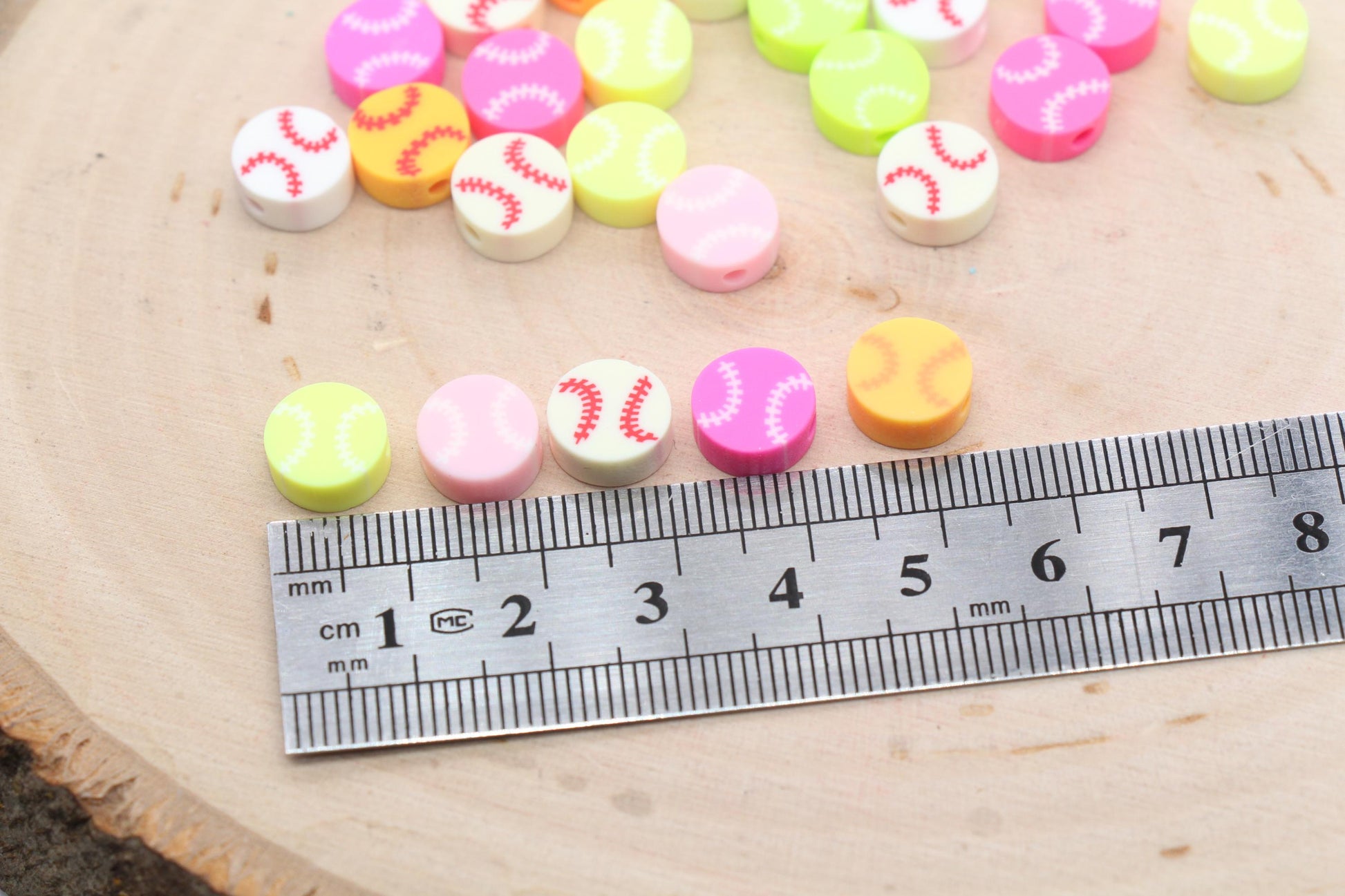 Mix Sport Ball Beads, Baseball Softball Tennis Ball Beads, Sport Themed Beads, Round Ball Beads, Jewelry Beads, Beads for Bracelet #609