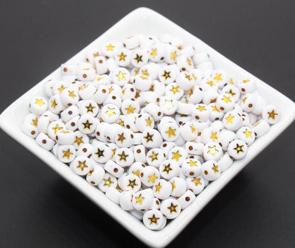 round gold star beads for jewelry bracelets making