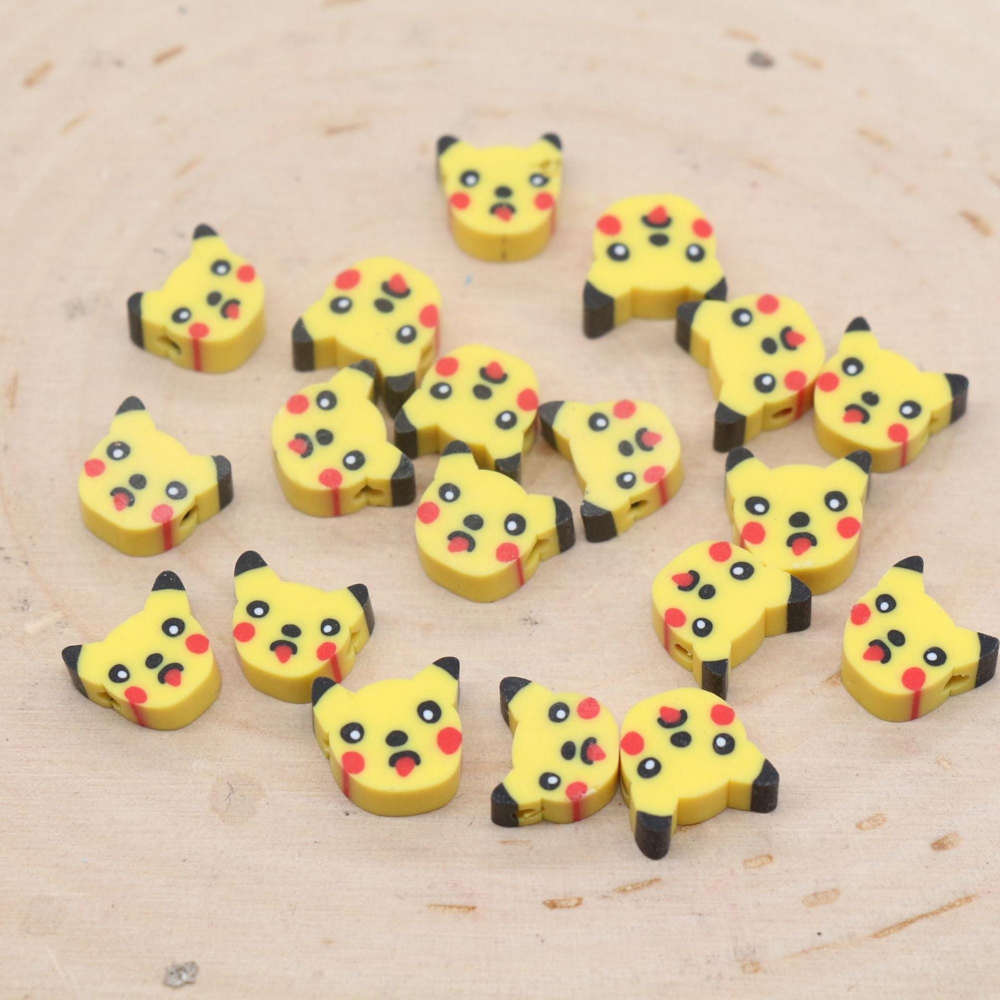 Yellow Squirrel Beads, Animal Clay Beads, Squirrel Clay Beads, Jewelry Beads, Bracelet Beads #691