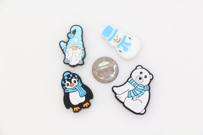 Winter Themed Focal Beads, Snowman, Penguin, Polar Bear, Gnome Focal Beads, Silicone Loose Beads, Beadable Pen Beads