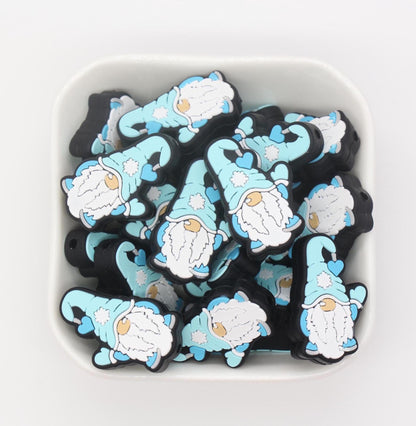 Winter Themed Focal Beads, Snowman, Penguin, Polar Bear, Gnome Focal Beads, Silicone Loose Beads, Beadable Pen Beads