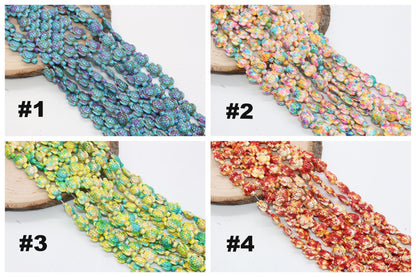 Splatter Turtle Beads, Turtle Gemstone Beads, Howlite Gemstone, Bead for Bracelets, Sea Animal Stone Beads