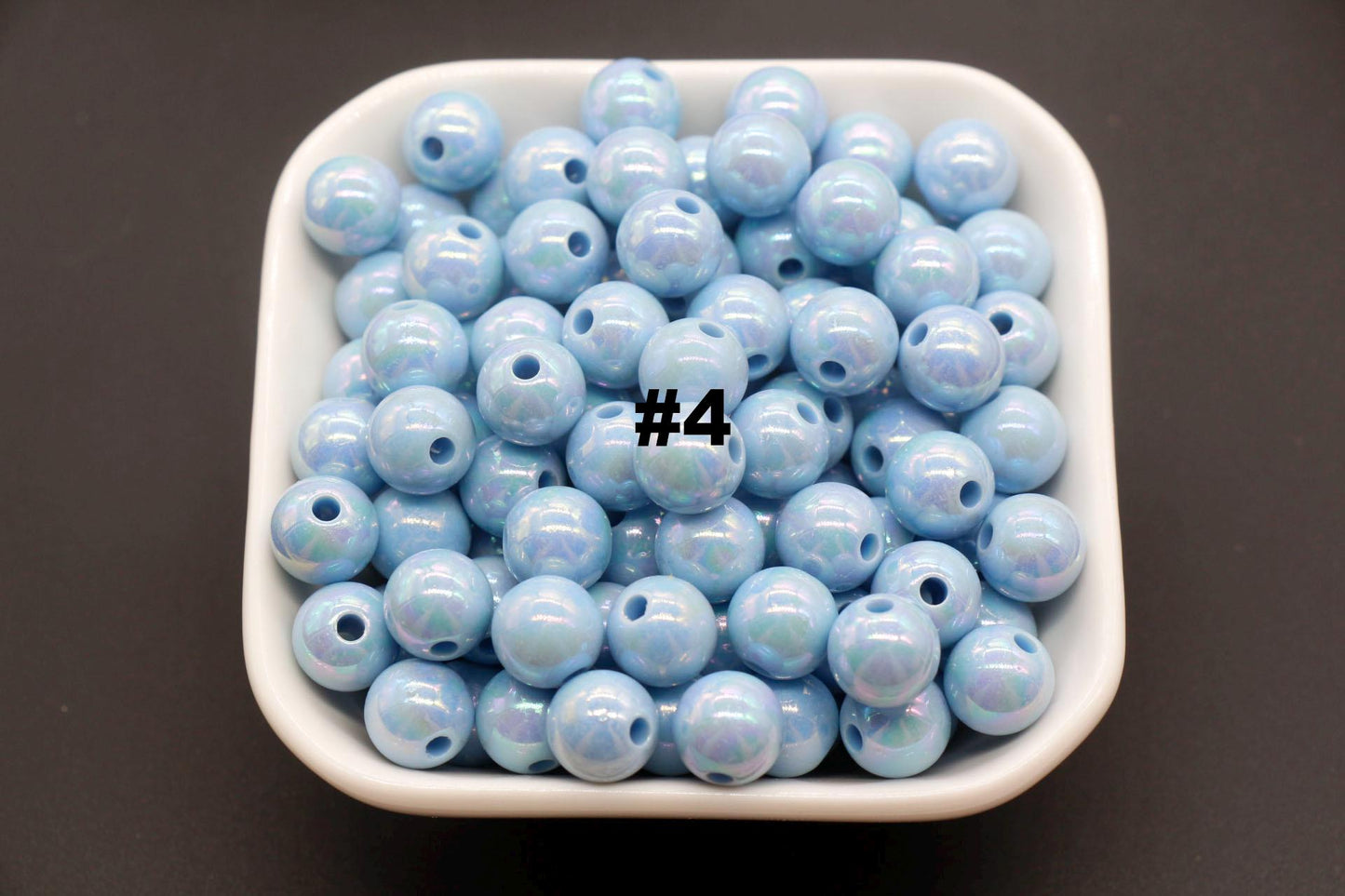 10mm Blue AB Beads, Iridescent Beads, Sparkle Blue Gumball Beads, Bubblegum Beads, Chunky Beads, Beads for Bracelets
