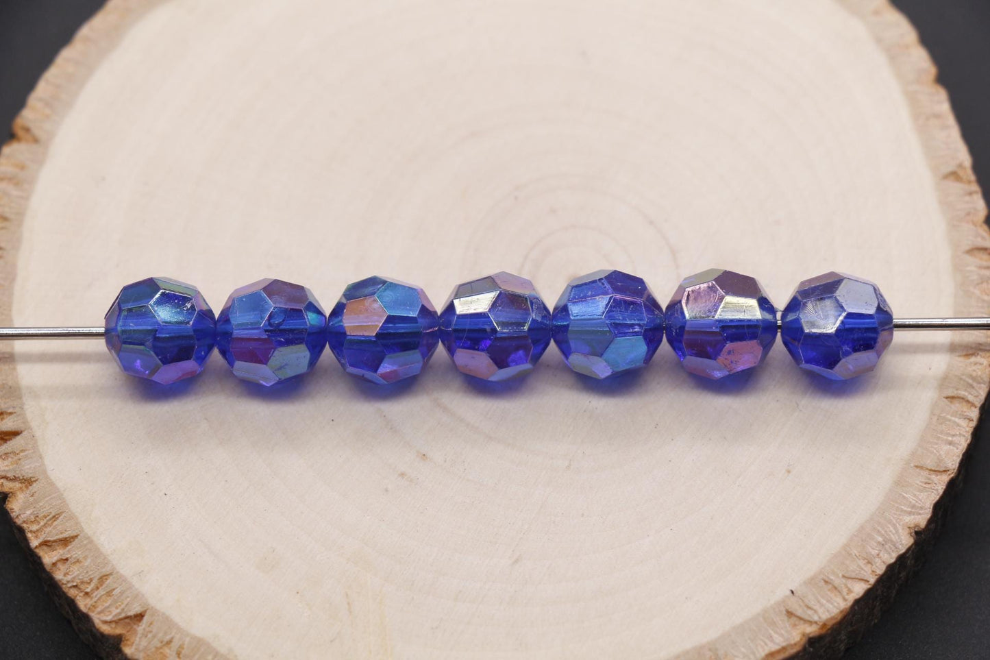 10mm AB Faceted Beads, Iridescent Faceted Beads, Plastic Beads, Round Beads, Bubblegum Beads, Beads for Bracelets