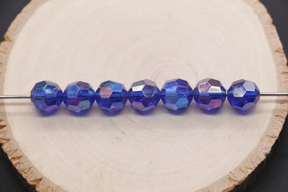 10mm AB Faceted Beads, Iridescent Faceted Beads, Plastic Beads, Round Beads, Bubblegum Beads, Beads for Bracelets