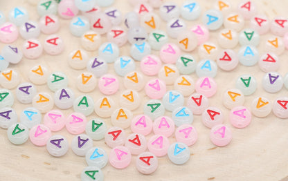 Glow in The Dark Letter, Alphabet Beads, Letter A-Z Beads, Individual Letter Beads, Single Letter Beads, Name Initial Beads, Size 7mm
