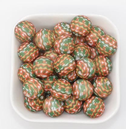 15mm Christmas Printed Beads, Christmas Tree, Stocking Printed Silicone Bubblegum Beads, Beads for Pens, Beads for Bracelets #S248