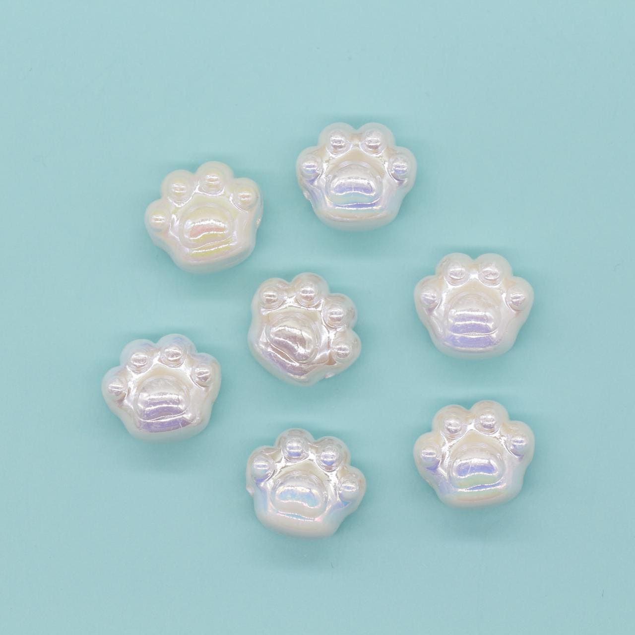 Iridescent Paw Beads, Paw AB beads, Chunky Paw Beads, Mixed Beads, Chunky Beads, Large Hole Beads, Beads for Bracelets