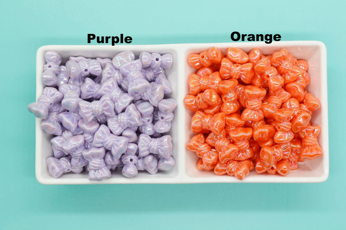 Iridescent Bow Beads, Bow AB beads, Mixed Beads, Chunky Beads, Large Hole Beads, Beads for Bracelets, Beads for Pen