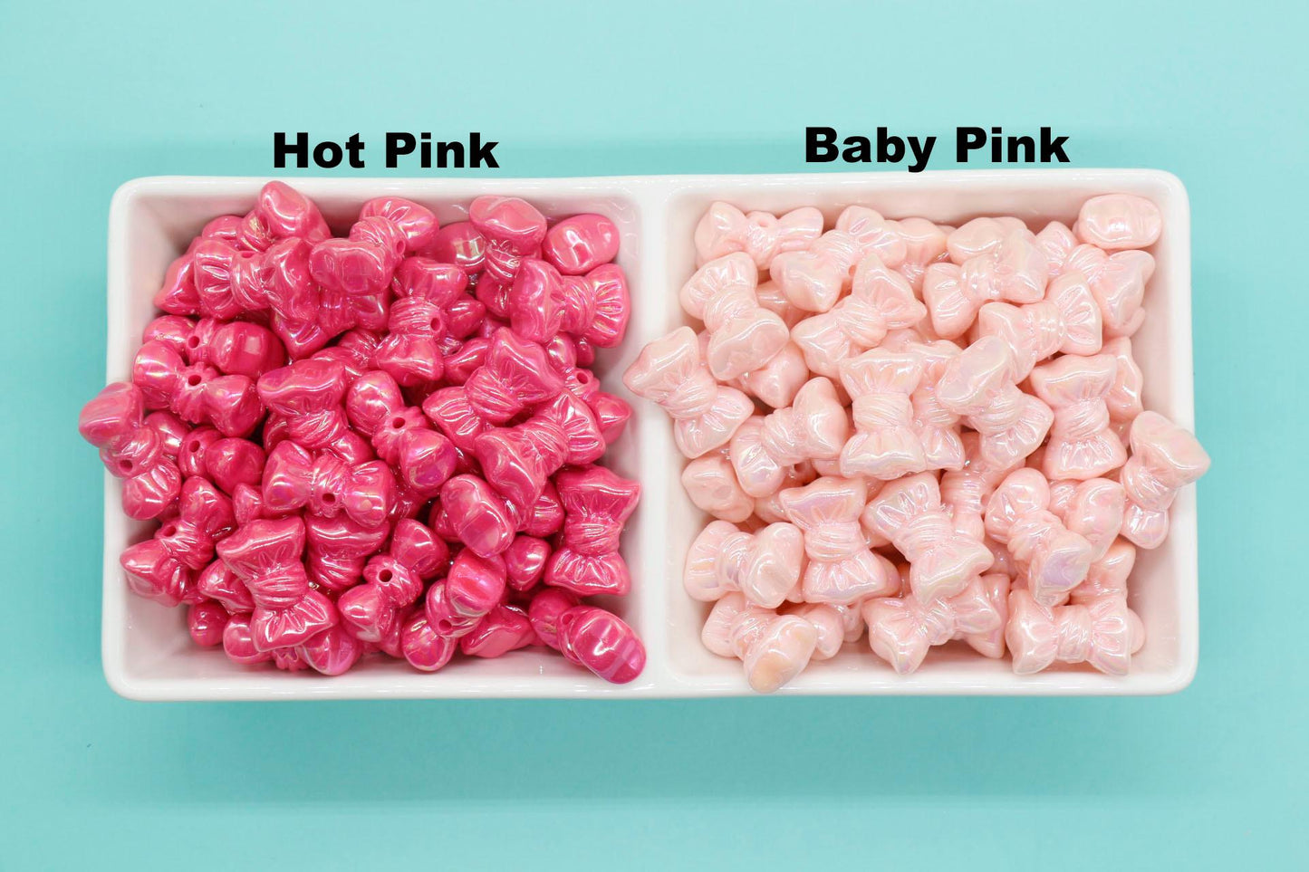 Iridescent Bow Beads, Bow AB beads, Mixed Beads, Chunky Beads, Large Hole Beads, Beads for Bracelets, Beads for Pen