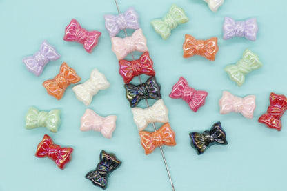 Iridescent Bow Beads, Bow AB beads, Mixed Beads, Chunky Beads, Large Hole Beads, Beads for Bracelets, Beads for Pen
