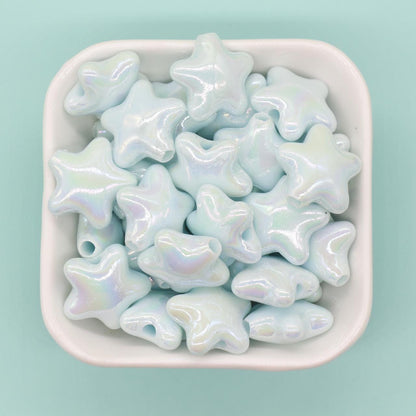 Chunky Star Beads, Iridescent Star Beads, Star AB Beads, Large Hole Beads, Beads for Bracelets