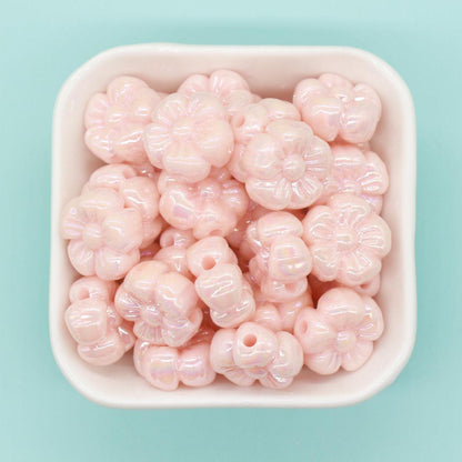 Flower Beads, Iridescent Flower Beads, Flower AB Beads, Floral Beads, Large Hole Beads, Beads for Bracelets