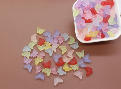 Matte Butterfly Beads, Frosted Butterfly Beads, Mixed Beads, Plastic Beads, Beads for Bracelets #3554