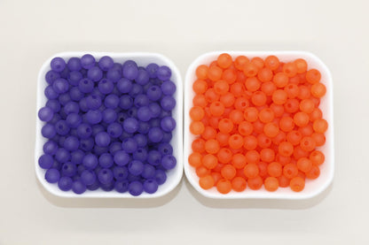 8mm Matte Beads, Frosted Gumball Beads, Plastic Round Beads, Chunky Beads, Round Plastic Beads
