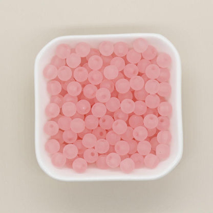 8mm Matte Beads, Frosted Gumball Beads, Plastic Round Beads, Chunky Beads, Round Plastic Beads
