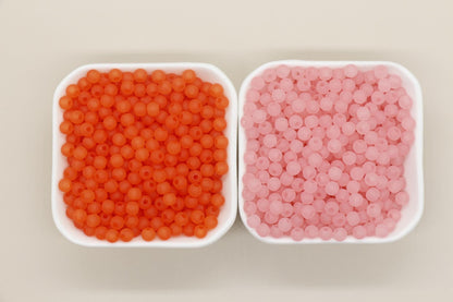 6mm Matte Beads, Frosted Gumball Beads, Plastic Round Beads, Chunky Beads, Beads for Bracelets, Acrylic Beads