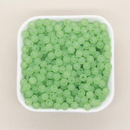 6mm Matte Beads, Frosted Gumball Beads, Plastic Round Beads, Chunky Beads, Beads for Bracelets, Acrylic Beads