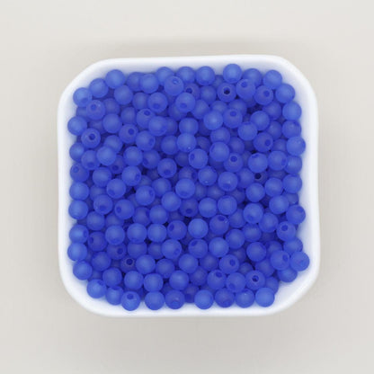 6mm Matte Beads, Frosted Gumball Beads, Plastic Round Beads, Chunky Beads, Beads for Bracelets, Acrylic Beads