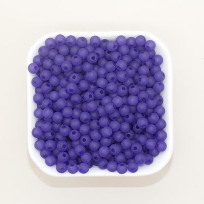 6mm Matte Beads, Frosted Gumball Beads, Plastic Round Beads, Chunky Beads, Beads for Bracelets, Acrylic Beads