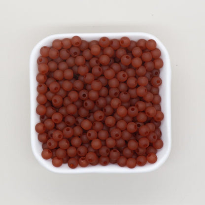 6mm Matte Beads, Frosted Gumball Beads, Plastic Round Beads, Chunky Beads, Beads for Bracelets, Acrylic Beads