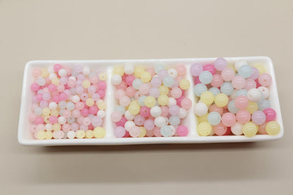 Mixed Jelly Color Beads, Round Beads, Gumball Beads, Bubblegum Beads, Chunky Beads, Beads for Bracelets, Plastic Beads