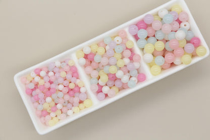 Mixed Jelly Color Beads, Round Beads, Gumball Beads, Bubblegum Beads, Chunky Beads, Beads for Bracelets, Plastic Beads