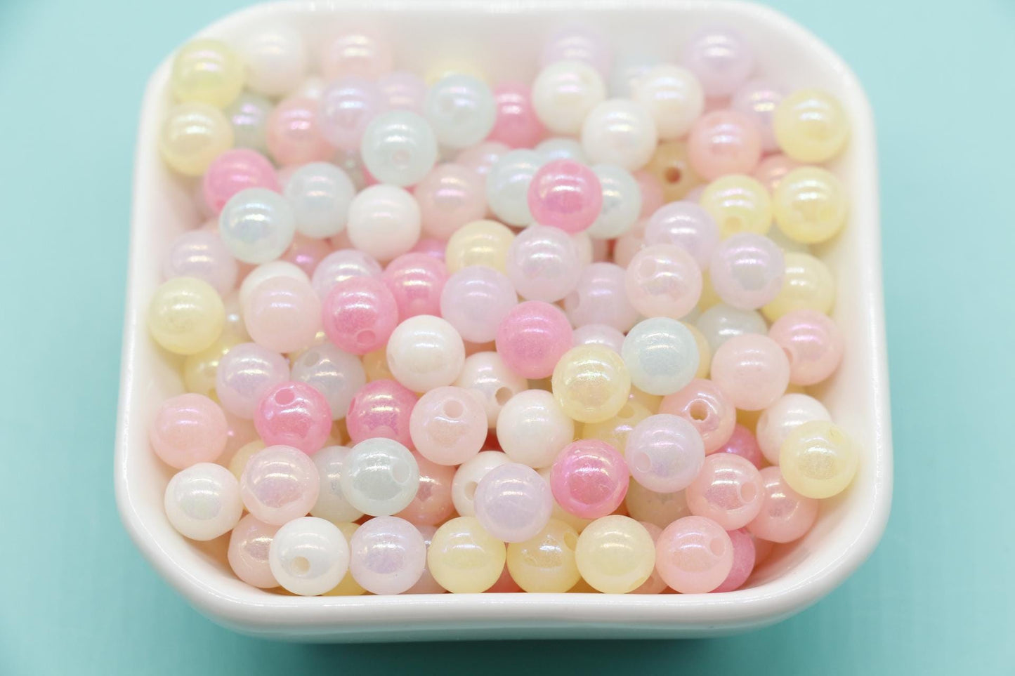 Iridescent Jelly Color Beads, Mixed Round Beads, Gumball Beads, Bubblegum Beads, Chunky Beads, Beads for Bracelets, Plastic Beads