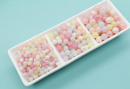 Iridescent Jelly Color Beads, Mixed Round Beads, Gumball Beads, Bubblegum Beads, Chunky Beads, Beads for Bracelets, Plastic Beads