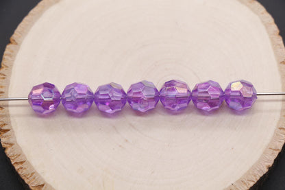 10mm AB Faceted Beads, Iridescent Faceted Beads, Plastic Beads, Round Beads, Bubblegum Beads, Beads for Bracelets