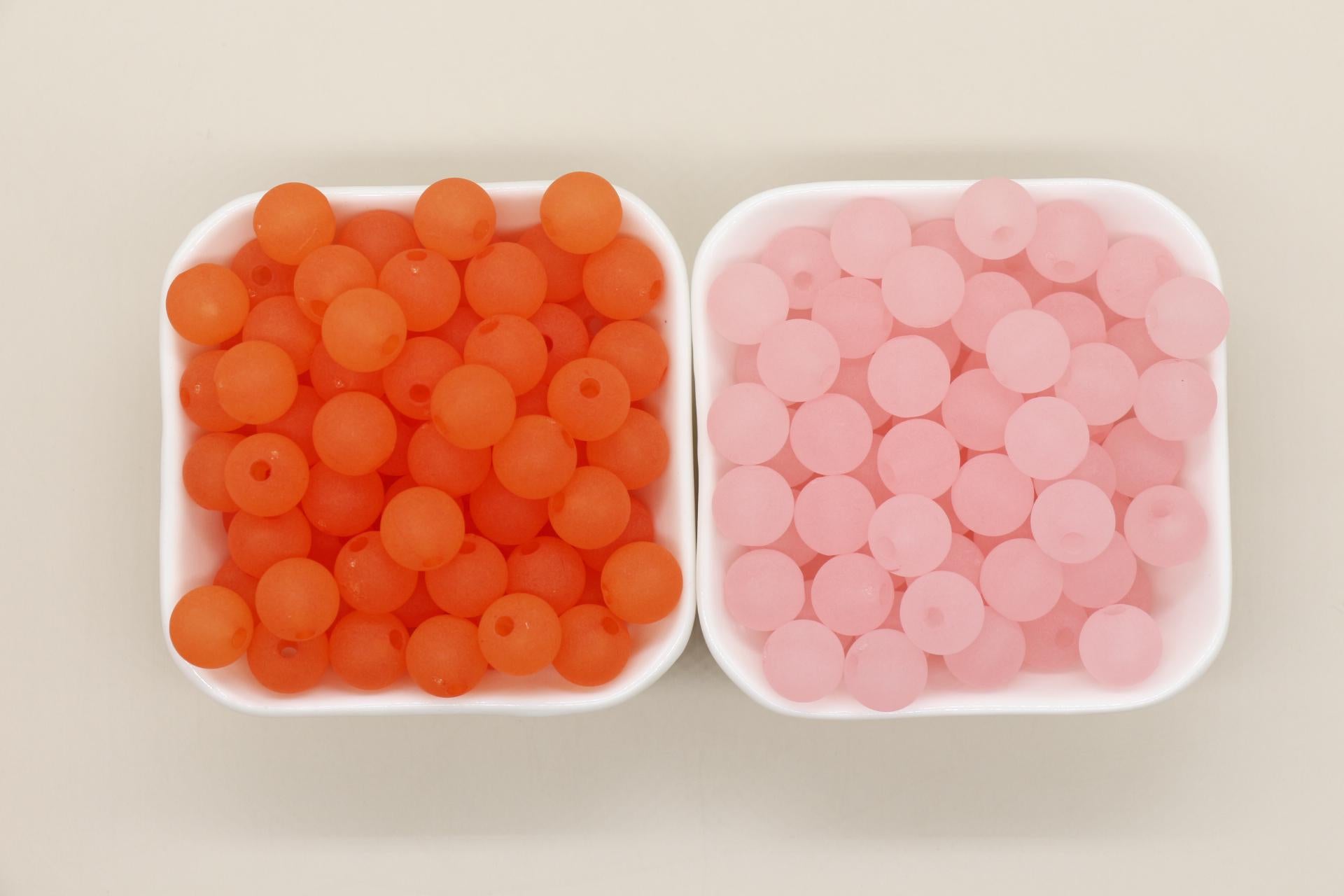 12mm Matte Beads, Frosted Gumball Beads, Plastic Round Beads, Chunky Beads, Round Plastic Beads