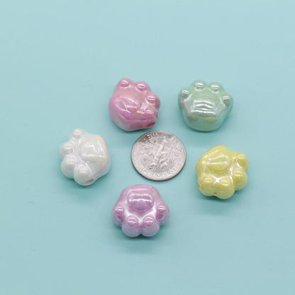 Iridescent Paw Beads, Paw AB beads, Chunky Paw Beads, Mixed Beads, Chunky Beads, Large Hole Beads, Beads for Bracelets