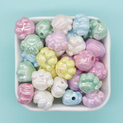 Iridescent Paw Beads, Paw AB beads, Chunky Paw Beads, Mixed Beads, Chunky Beads, Large Hole Beads, Beads for Bracelets
