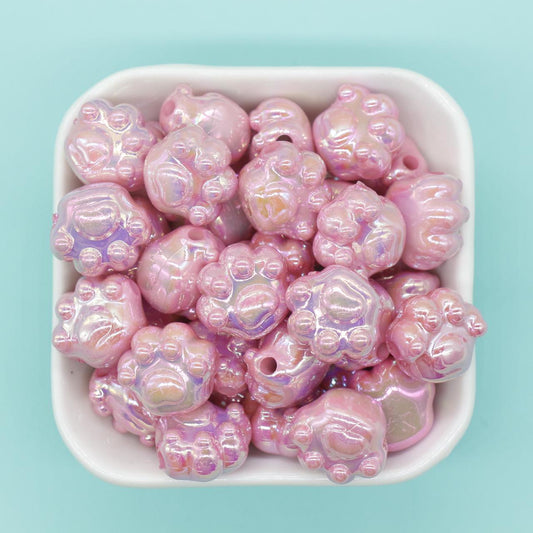 Iridescent Paw Beads, Paw AB beads, Chunky Paw Beads, Mixed Beads, Chunky Beads, Large Hole Beads, Beads for Bracelets