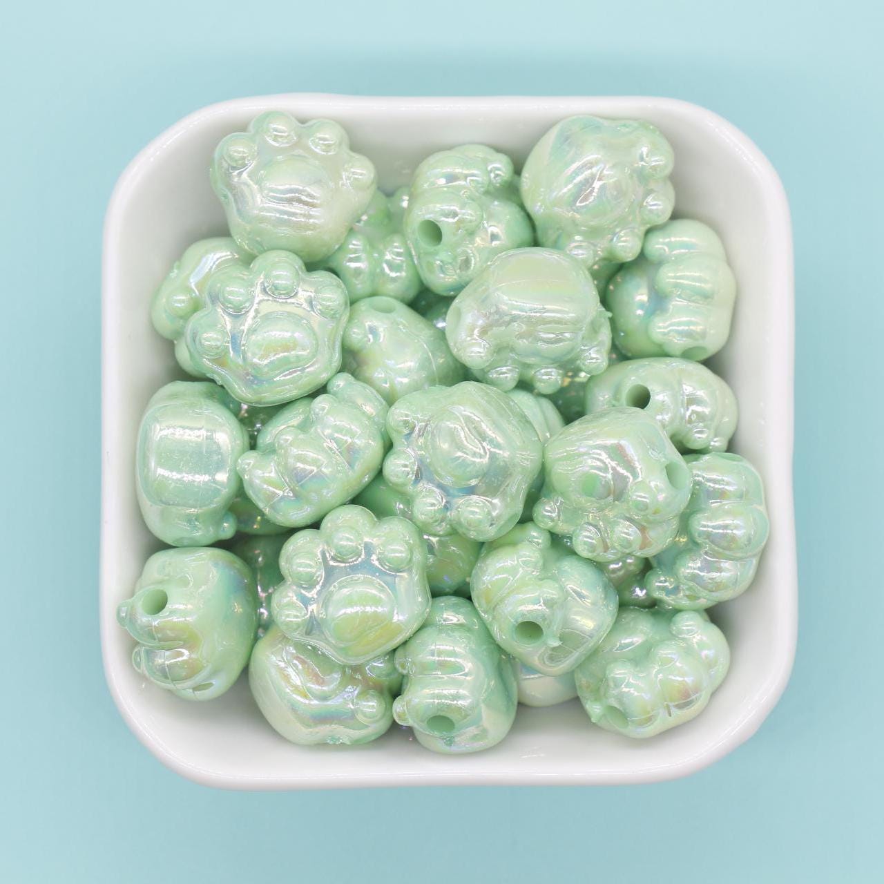Iridescent Paw Beads, Paw AB beads, Chunky Paw Beads, Mixed Beads, Chunky Beads, Large Hole Beads, Beads for Bracelets