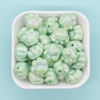 Iridescent Paw Beads, Paw AB beads, Chunky Paw Beads, Mixed Beads, Chunky Beads, Large Hole Beads, Beads for Bracelets
