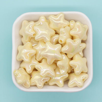 Chunky Star Beads, Iridescent Star Beads, Star AB Beads, Large Hole Beads, Beads for Bracelets