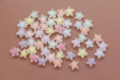 Matte Star Beads, Frosted Star Beads, Mixed Star Beads, Plastic Beads, Beads for Bracelets #3555