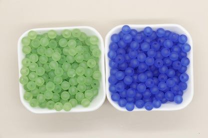 8mm Matte Beads, Frosted Gumball Beads, Plastic Round Beads, Chunky Beads, Round Plastic Beads
