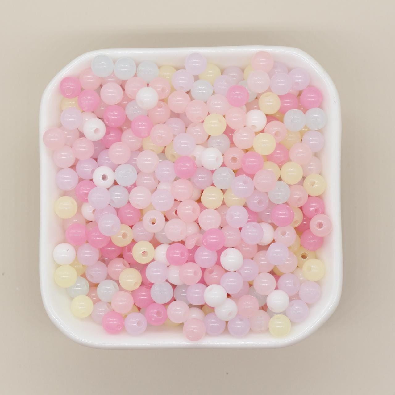 Mixed Jelly Color Beads, Round Beads, Gumball Beads, Bubblegum Beads, Chunky Beads, Beads for Bracelets, Plastic Beads