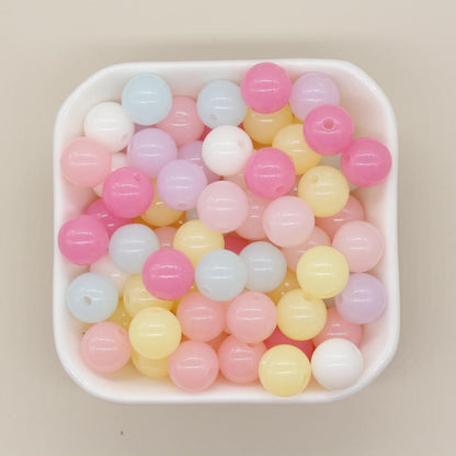 Mixed Jelly Color Beads, Round Beads, Gumball Beads, Bubblegum Beads, Chunky Beads, Beads for Bracelets, Plastic Beads
