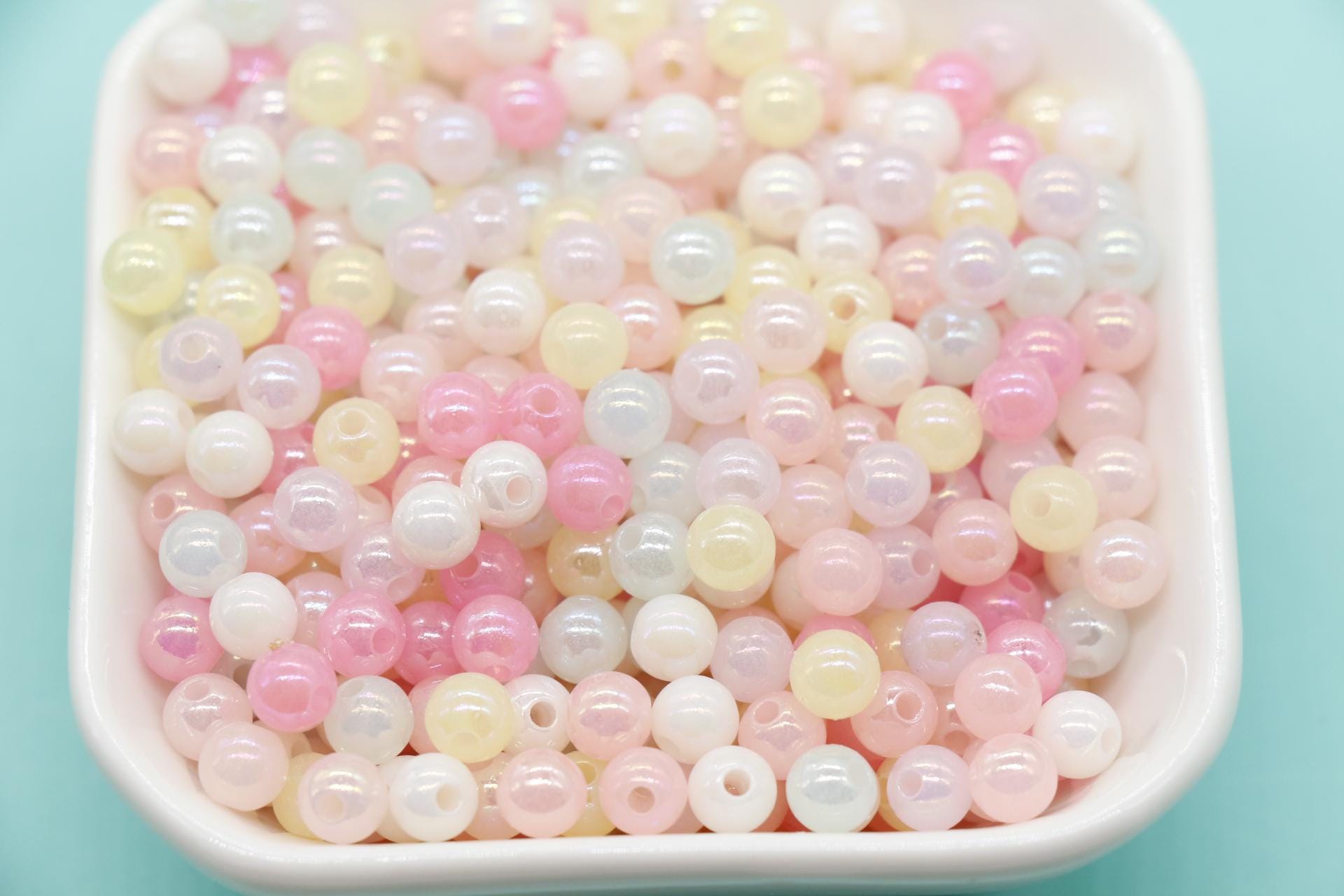 Iridescent Jelly Color Beads, Mixed Round Beads, Gumball Beads, Bubblegum Beads, Chunky Beads, Beads for Bracelets, Plastic Beads