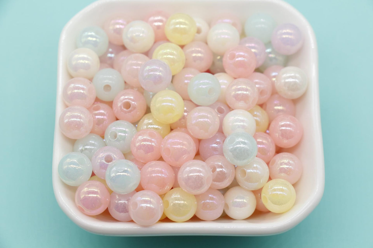 Iridescent Jelly Color Beads, Mixed Round Beads, Gumball Beads, Bubblegum Beads, Chunky Beads, Beads for Bracelets, Plastic Beads