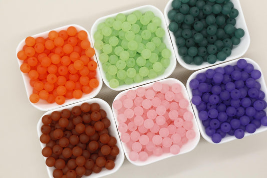 10mm Matte Beads, Frosted Gumball Beads, Plastic Round Beads, Chunky Beads, Round Plastic Beads